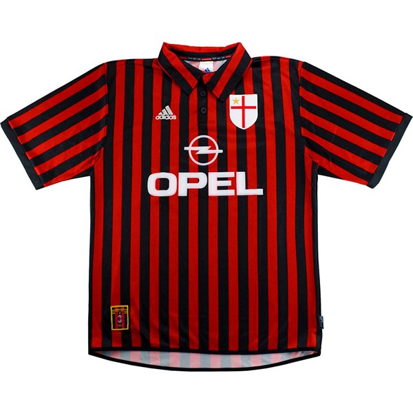 Camiseta AC Milan Primera Equipo Retro 1999 2000 Rojo